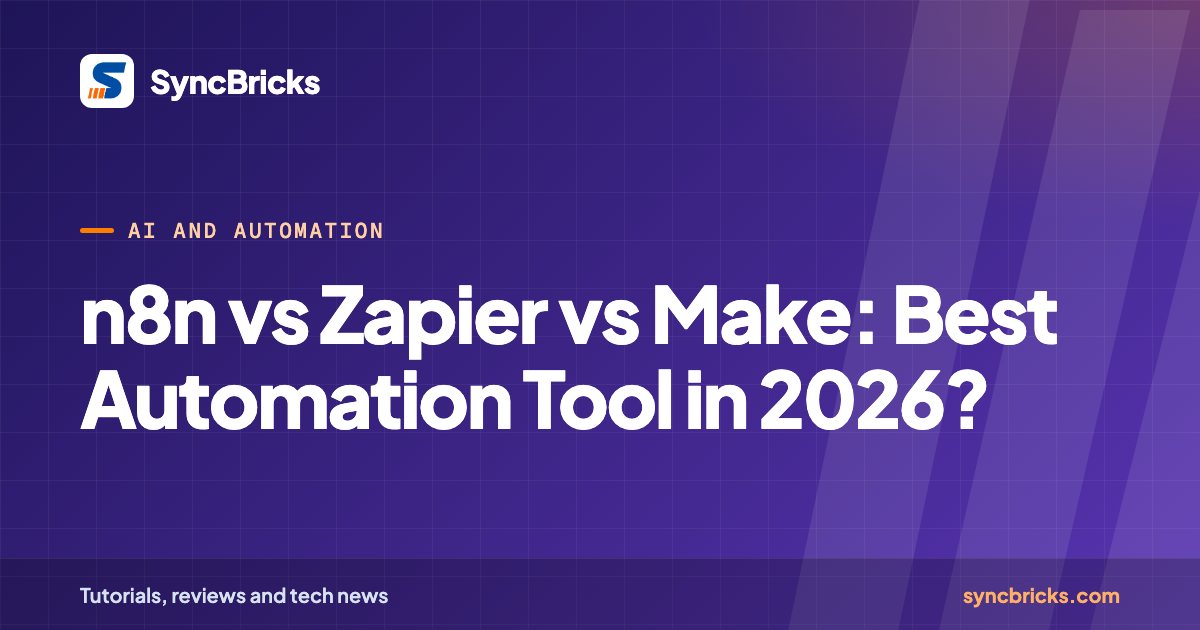 n8n vs Zapier vs Make: Best Automation Tool in 2026?: SyncBricks cover