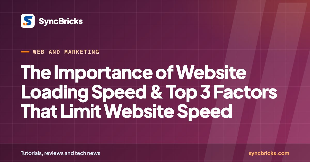 The Importance of Website Loading Speed & Top 3 Factors That Limit Website Speed: SyncBricks cover