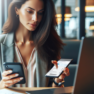 Business traveler using Navan for travel and expense management