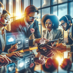 Business team using CloudTalk for communication